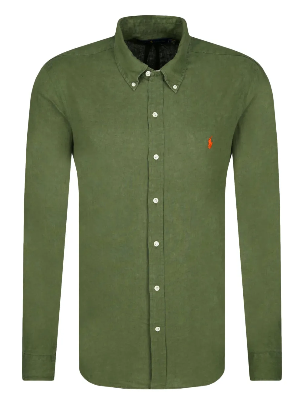 Polo Ralph Lauren Leinenhemd mit Logo-Stickerei - Grün