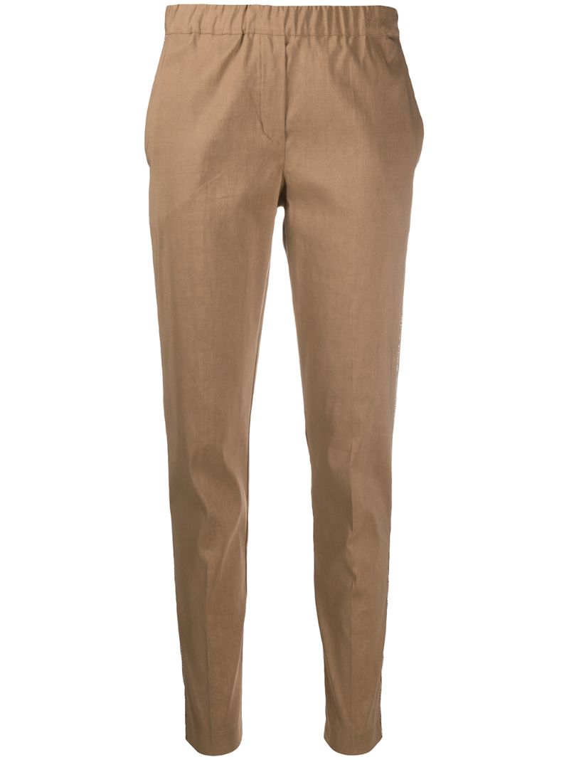 D-exterior Slim-fit Tailored Trousers In Neutrals
