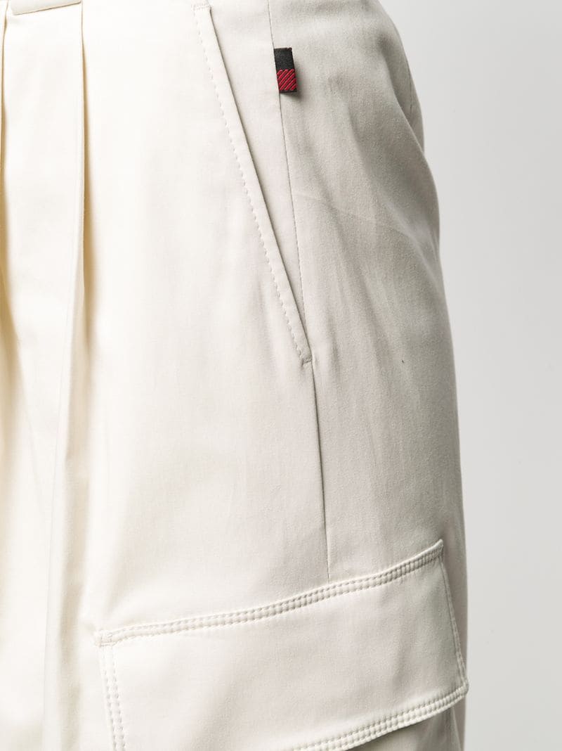 Shop Woolrich Cropped Palazzo Trousers In Neutrals