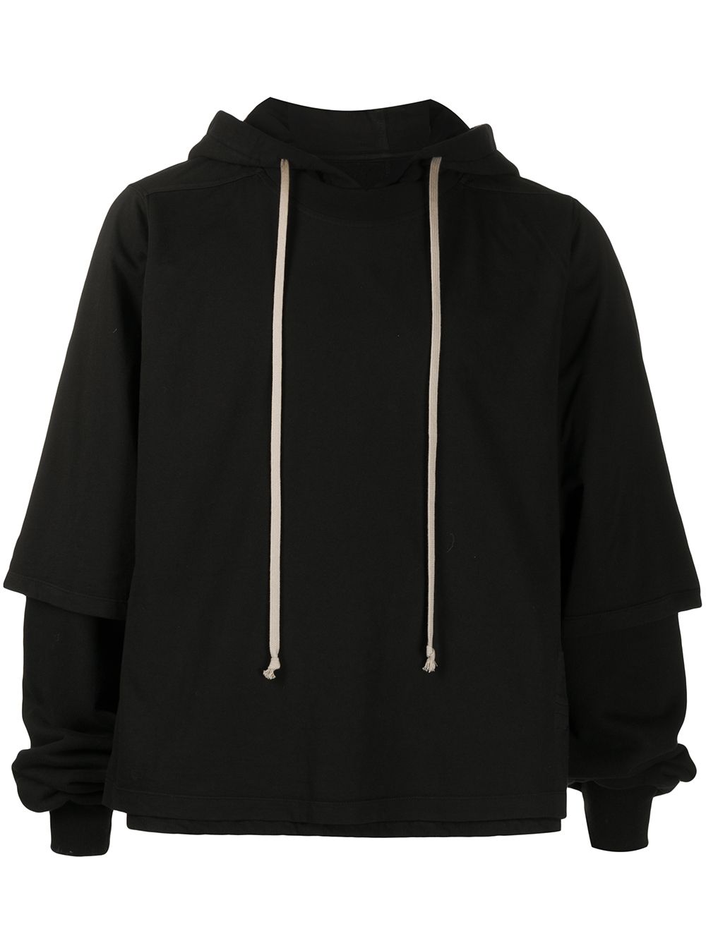 Rick Owens Drkshdw Hustler Cropped Hoodie In Black