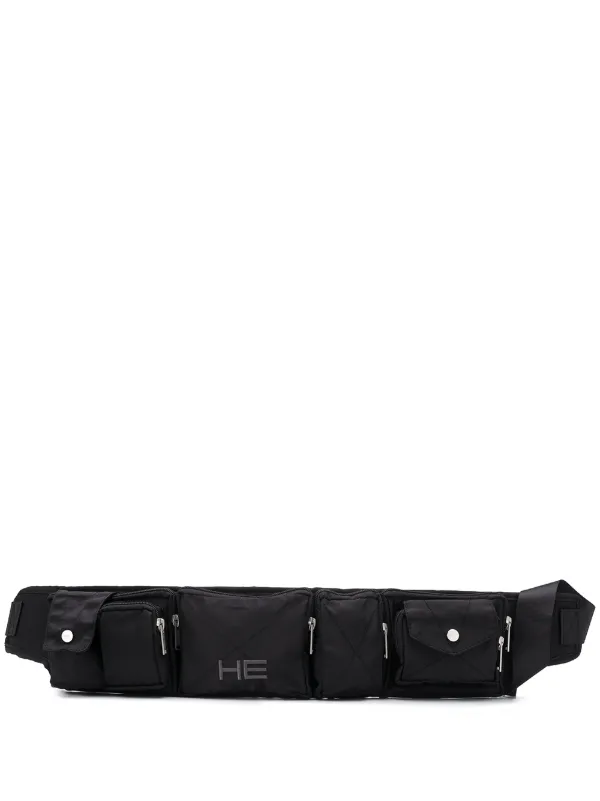 Fashion Men Waist Bag Multi-Pocket And Multiple Zipper Belt Bag Adjustable Belt,Black