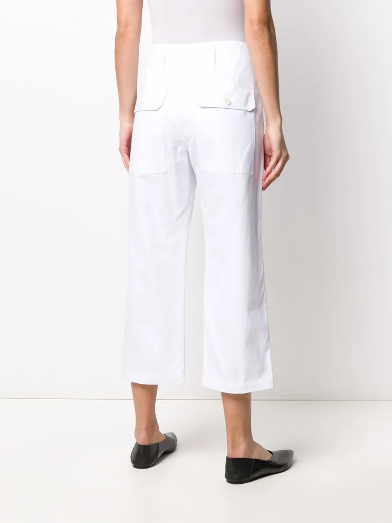 JEJIA HIGH-RISE CROPPED DENIM TROUSERS