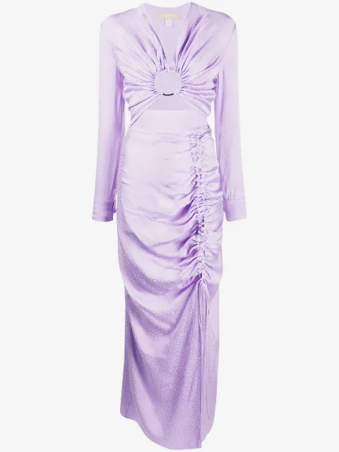Materiel ruched long sleeved dress