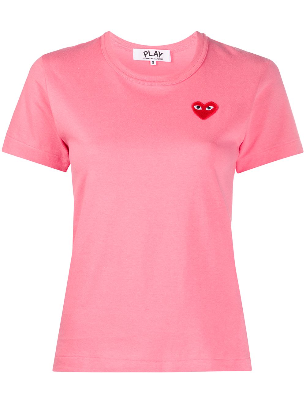 фото Comme des garçons play heart embroidered round neck t-shirt