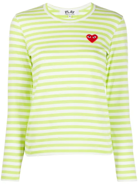 Comme Des Garçons Play heart print striped T-shirt