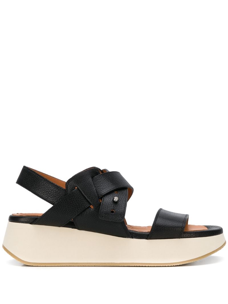 Chie Mihara Crossover Strap Sandals In Black