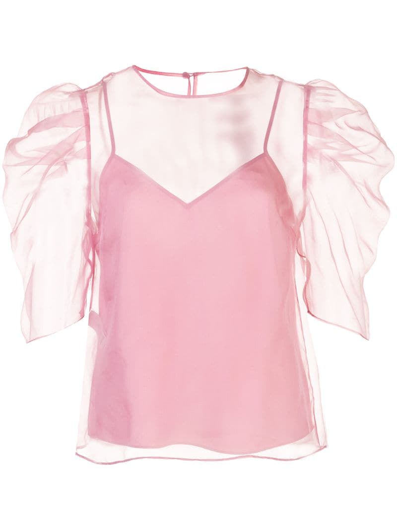 Cinq À Sept Layered Sheer Camisole Blouse In Pink | ModeSens