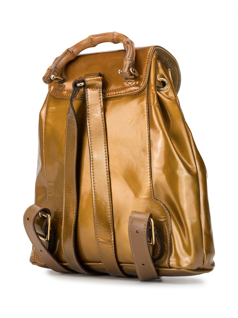фото Gucci pre-owned рюкзак bamboo с эффектом металлик