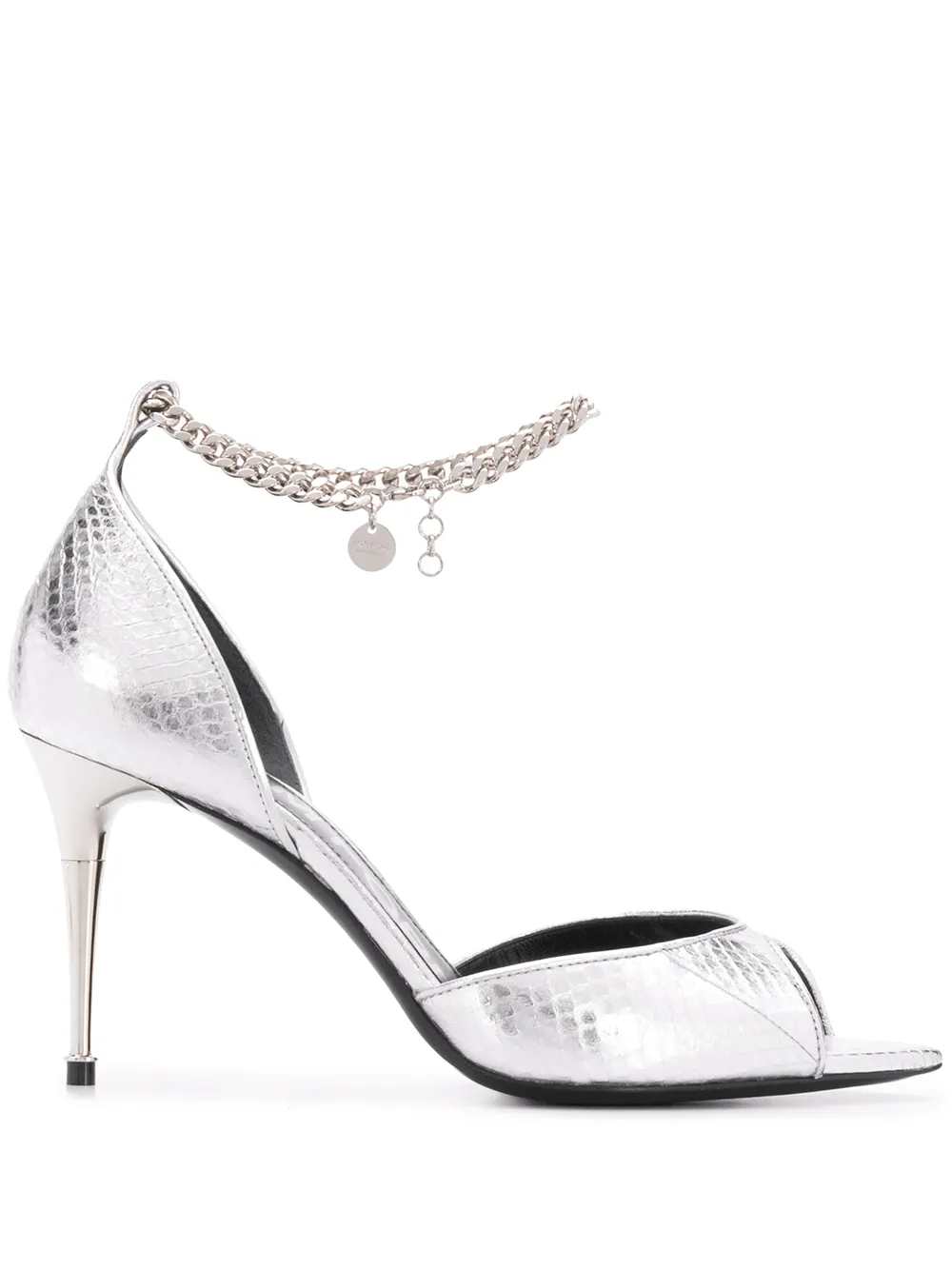 silver chain strap