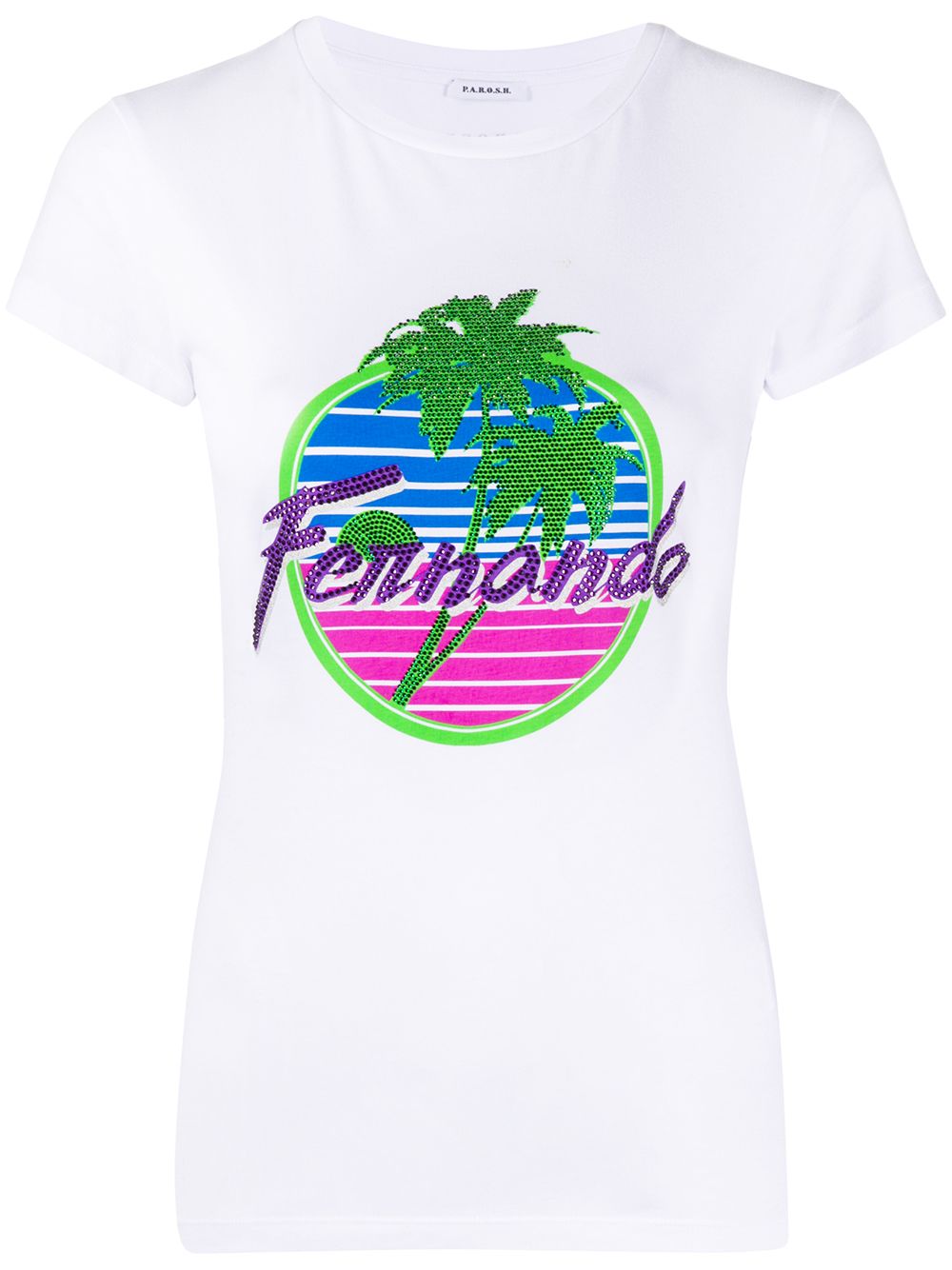 P.a.r.o.s.h Fernando Embellished T-shirt In White