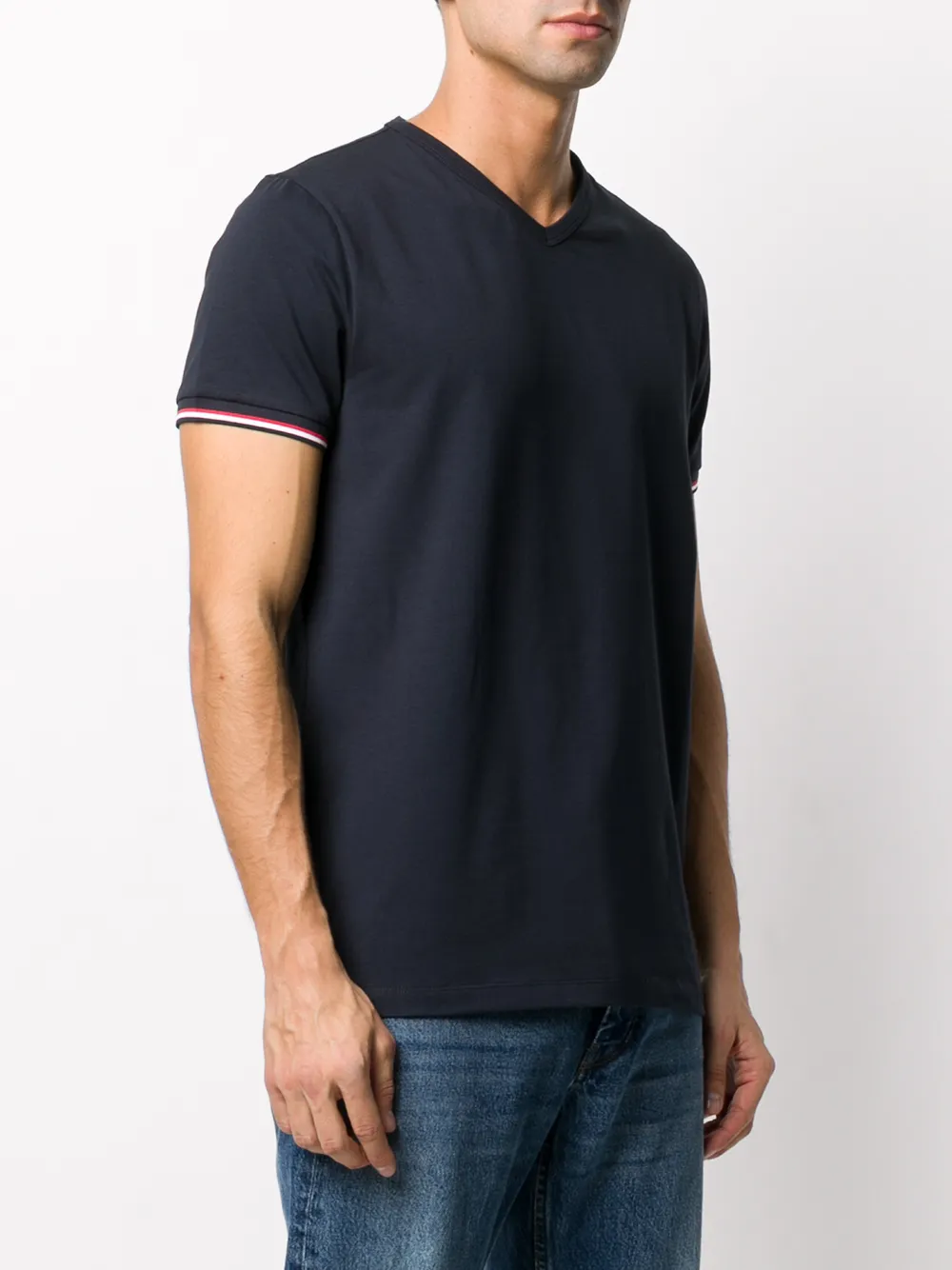 фото Moncler футболка с отделкой в полоску