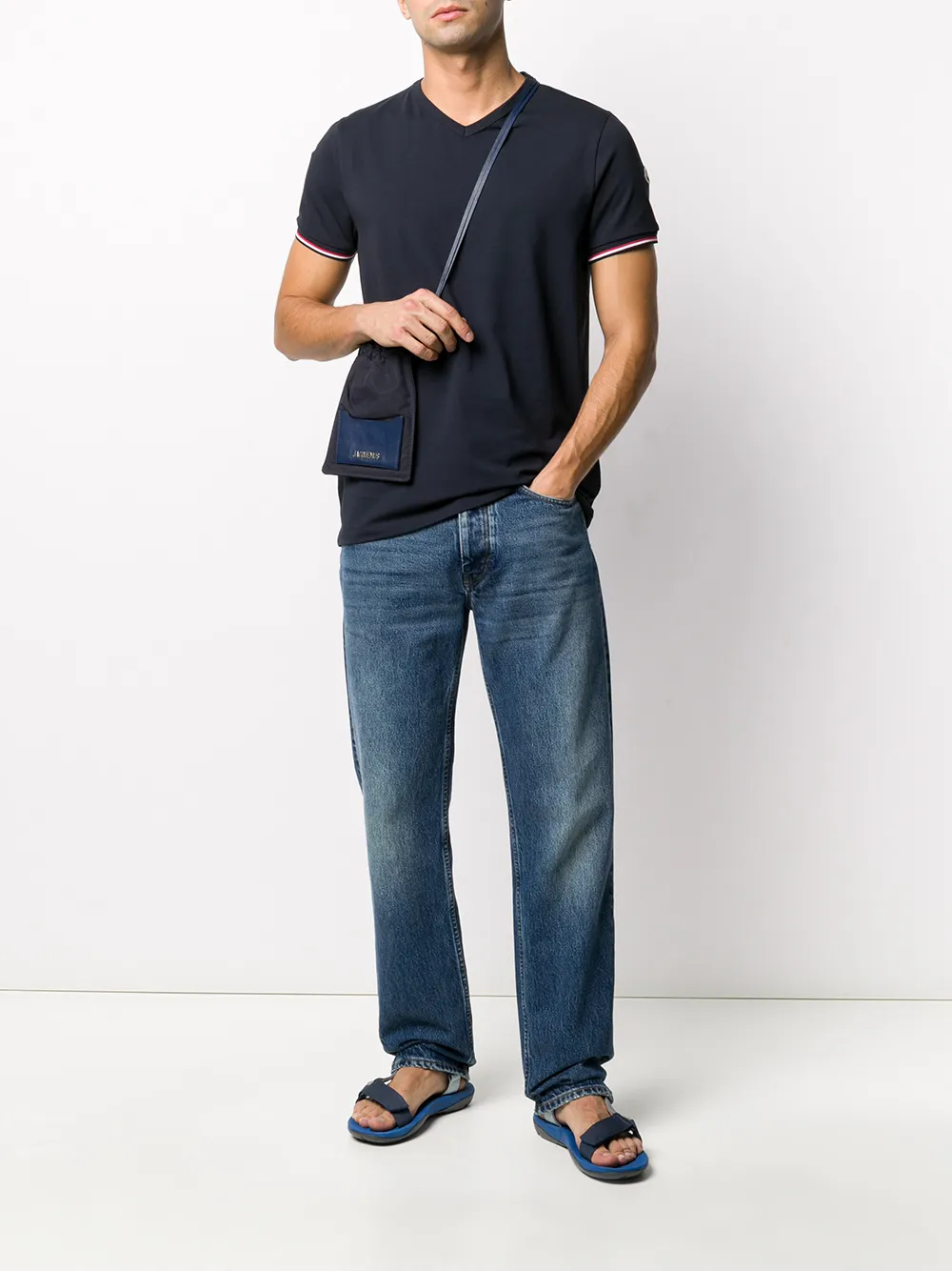 фото Moncler футболка с отделкой в полоску