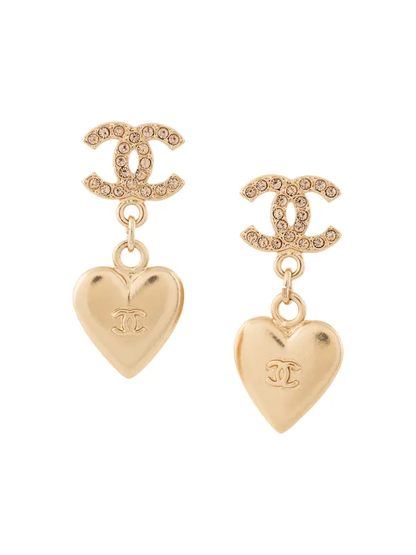chanel heart earrings