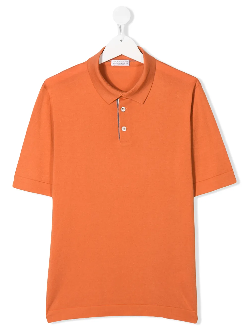 Brunello Cucinelli Teen Short-sleeve Polo Shirt In Orange