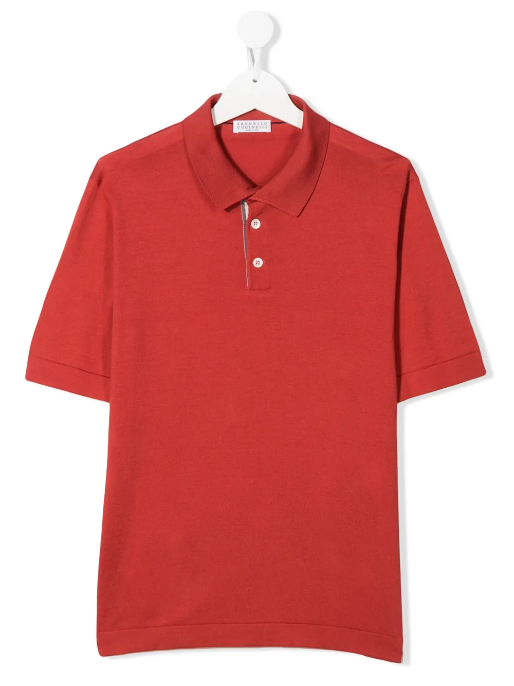 Brunello Cucinelli Teen Short-sleeved Polo Shirt In Red