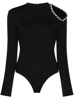 crystal embellished cutout bodysuit by AREA, available on farfetch.com for $719 Adriana Lima Outerwear SIMILAR PRODUCT
