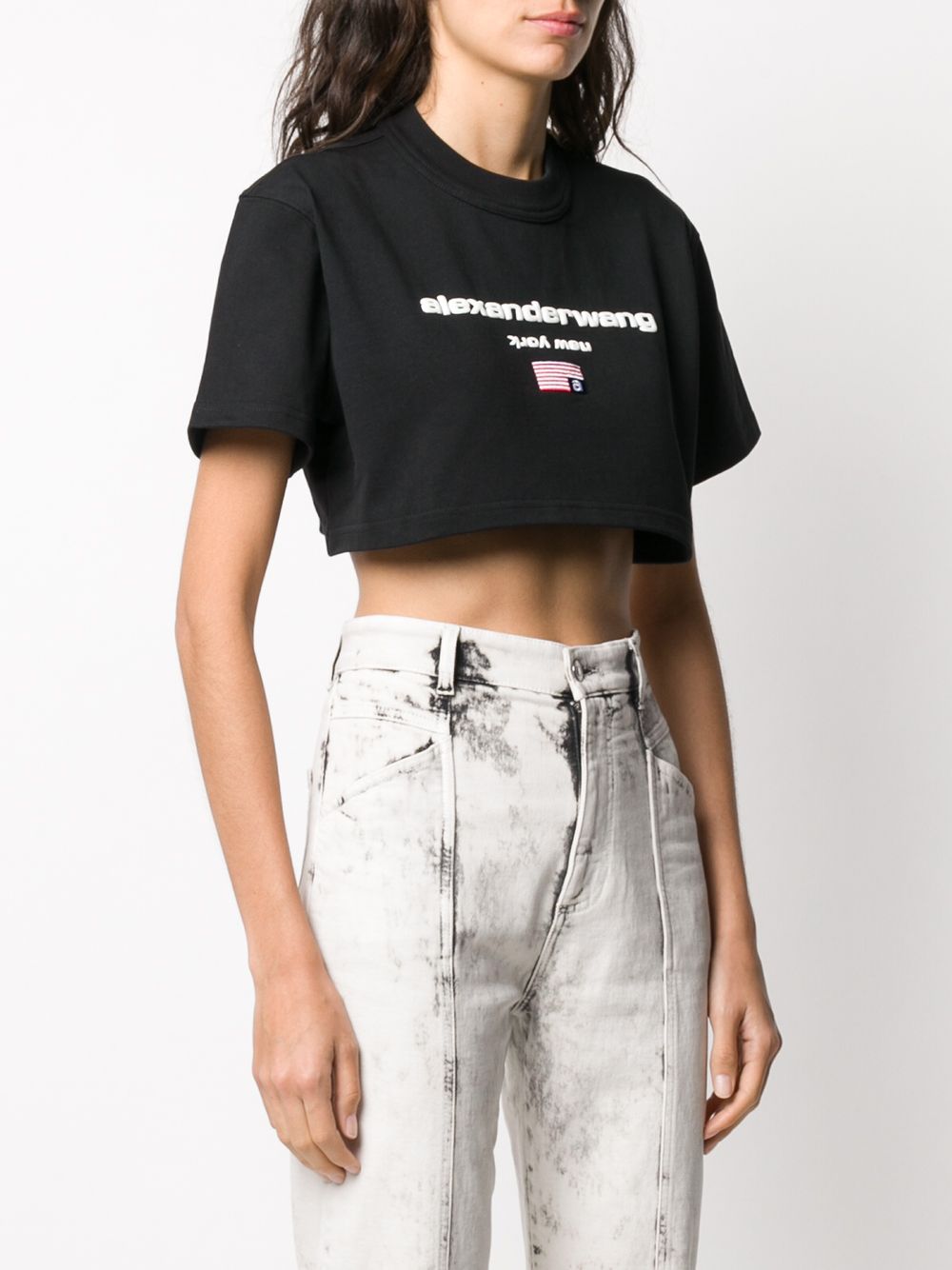 фото Alexander wang cropped logo t-shirt