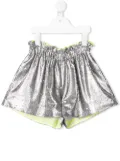 Simonetta sequinned contrast-trimmed shorts - Silver