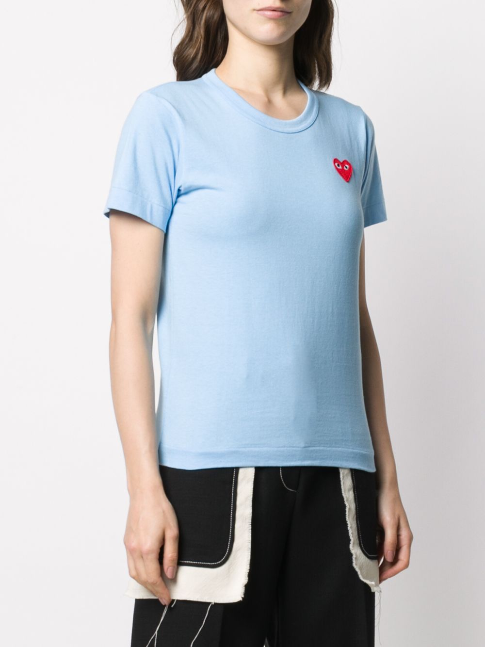 фото Comme des garçons play heart logo embroidered t-shirt