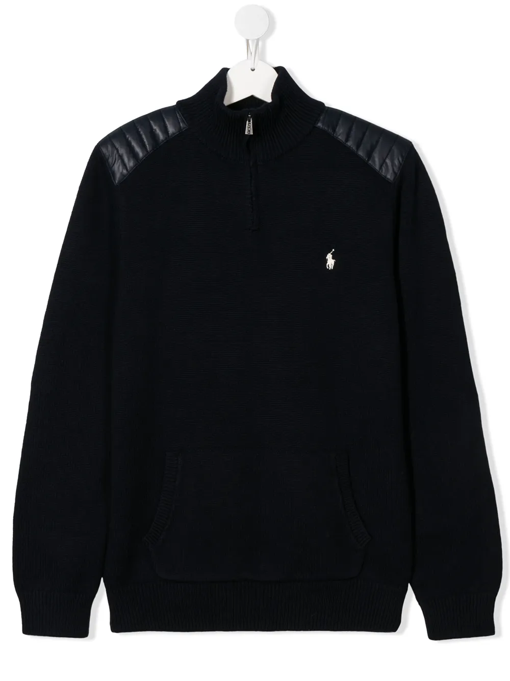 Polo Ralph Lauren Teen Quilted Panel Logo Jumper In Blue