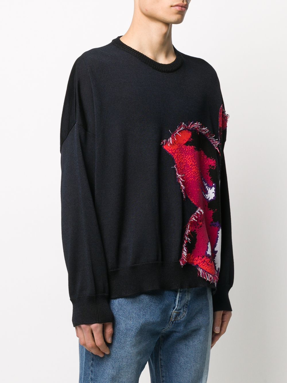 фото Frankie morello intarsia knit crew neck jumper