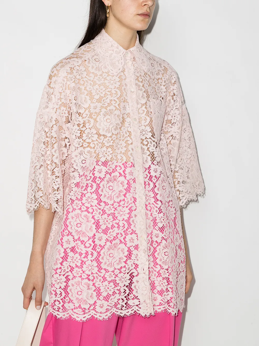 фото Dolce & gabbana кружевная рубашка оверсайз