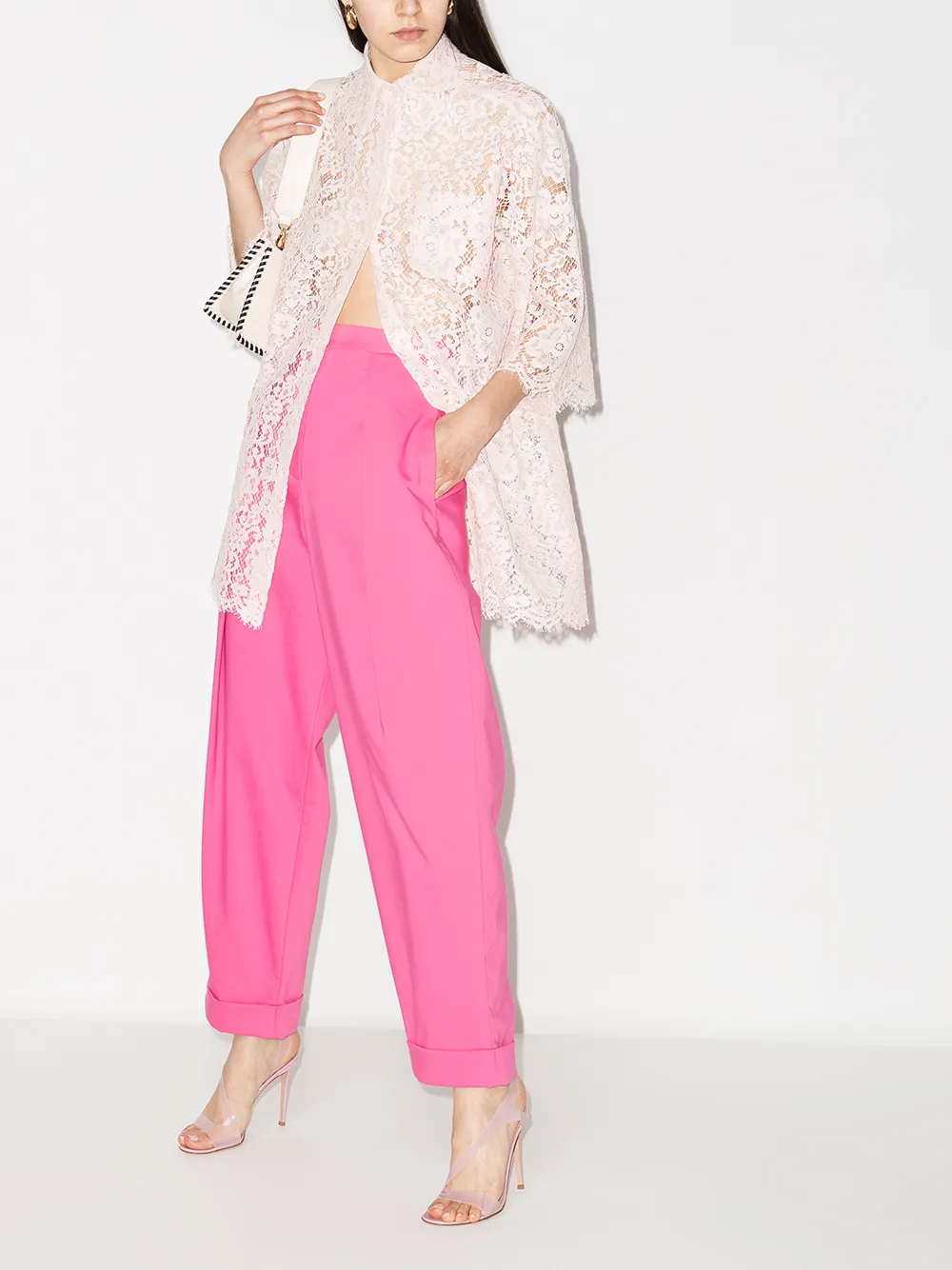 фото Dolce & gabbana кружевная рубашка оверсайз