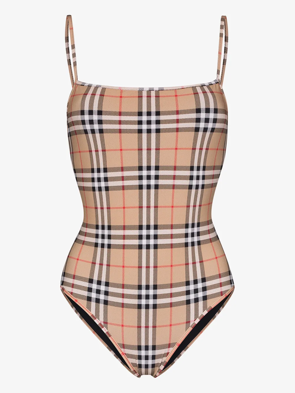 Shop Burberry Neutral Vintage Check Swimsuit - Women's - Polyamide/spandex/elastane In Neutrals