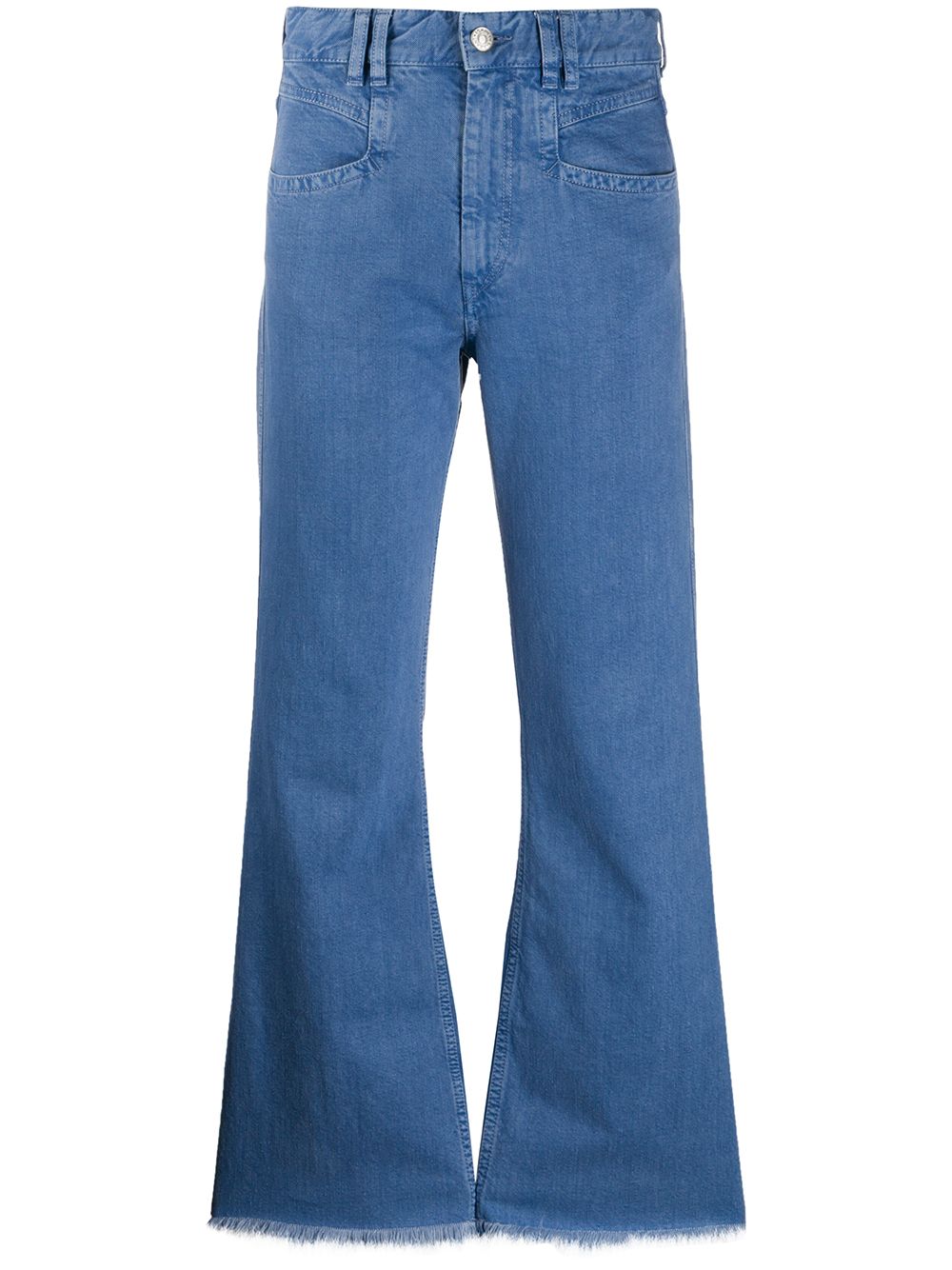 Isabel Marant High-rise Flared Frayed-hem Jeans In Blue