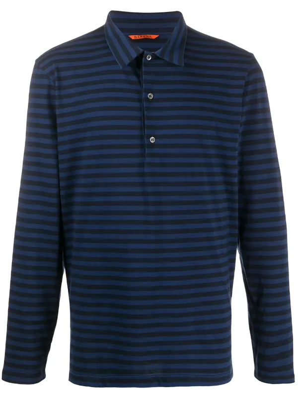 striped long sleeve polo