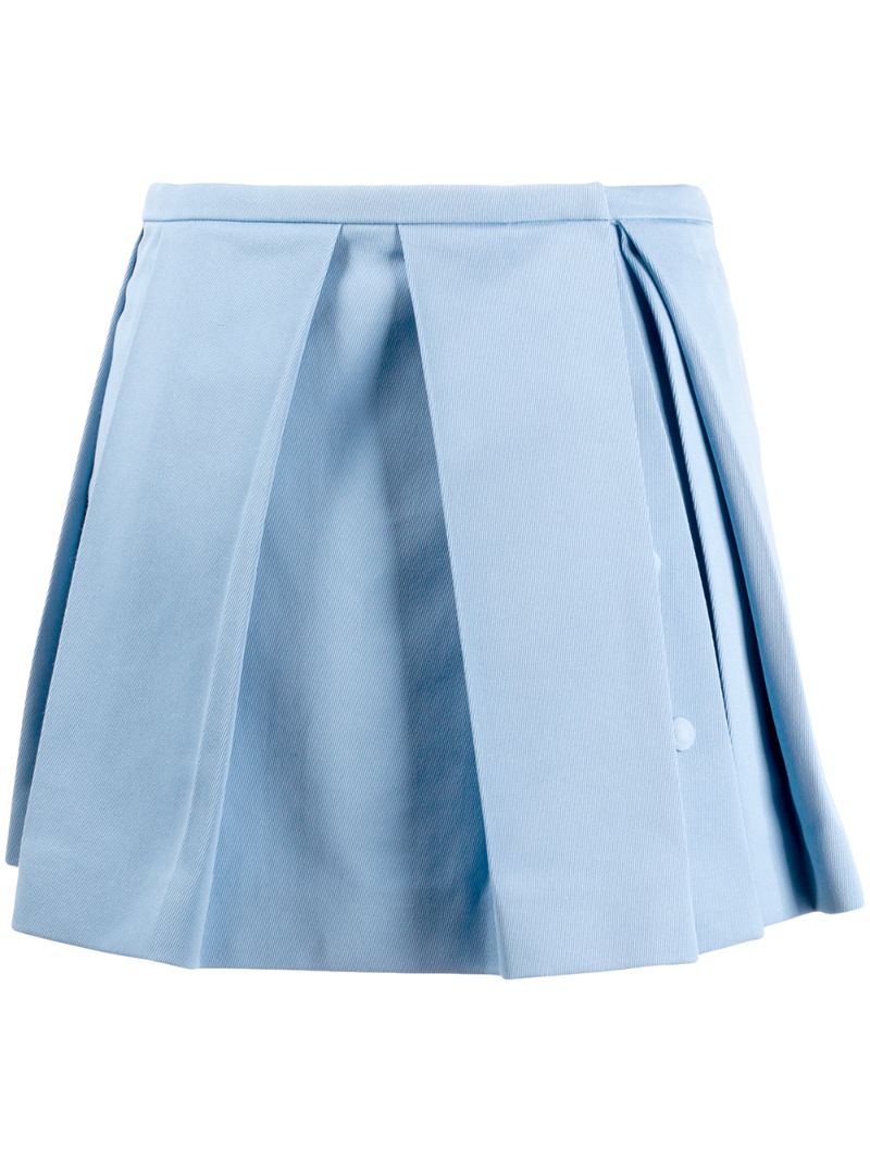 Courrèges Pleated Mini Skirt In Blue