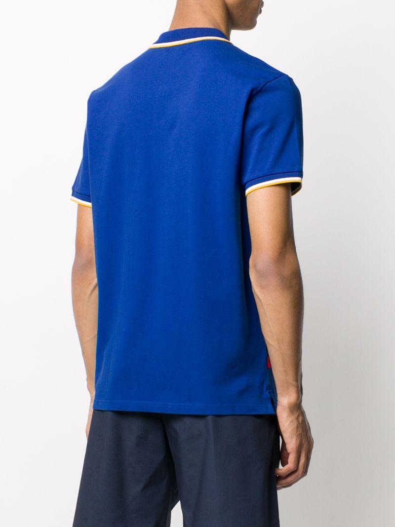 Shop Woolrich Gestreiftes Poloshirt Mit Stickerei In Blue