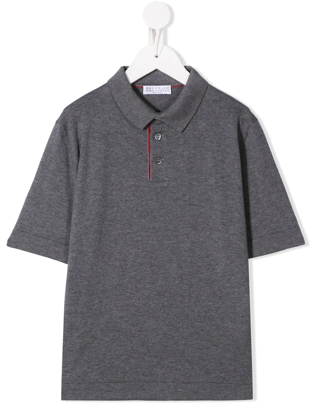 Brunello Cucinelli Kids' Short-sleeve Polo Shirt In Grey