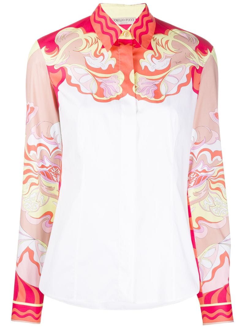 Emilio Pucci Abstract-print Shirt In White