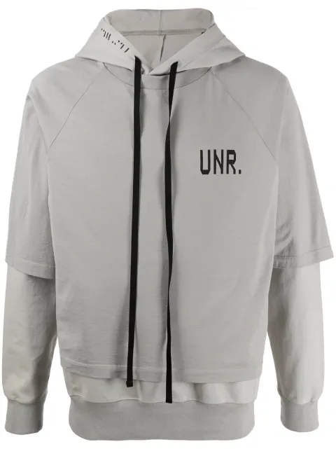 UNRAVEL PROJECT logo-print layered hoodie