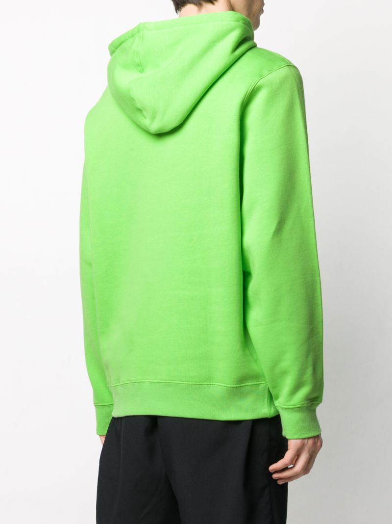 Shop Stussy Embroidered Logo Hoodie In Green