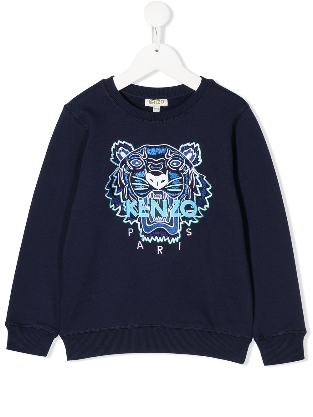 Kenzo Kids' Tiger Face Sweatshirt In Blue