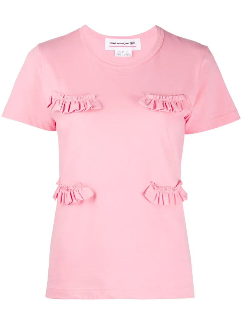 COMME DES GARCONS GIRL RUFFLE DETAIL T-SHIRT