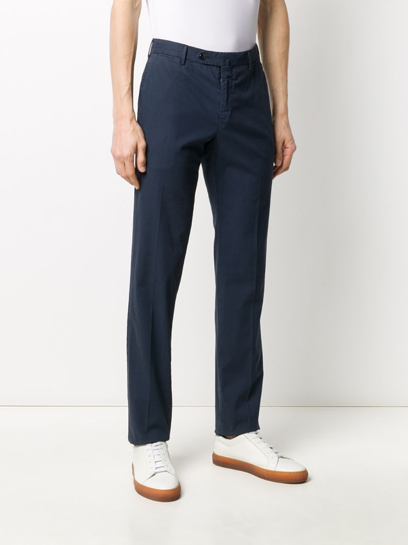 Shop Pt01 Tailored Chino Trousers In Blue