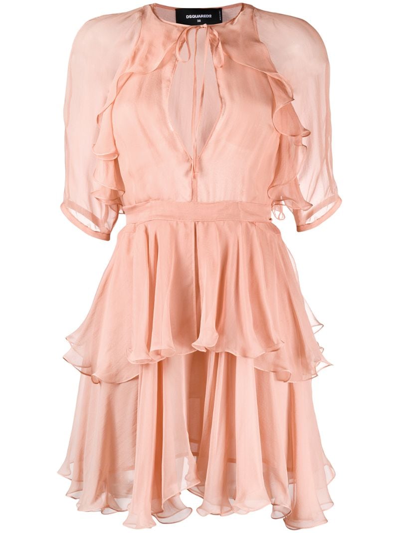 Dsquared2 Delilah Tiered Short Dress In Pink