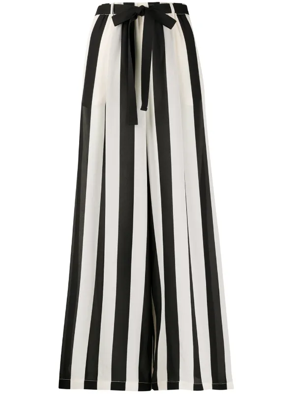 black and white striped palazzo