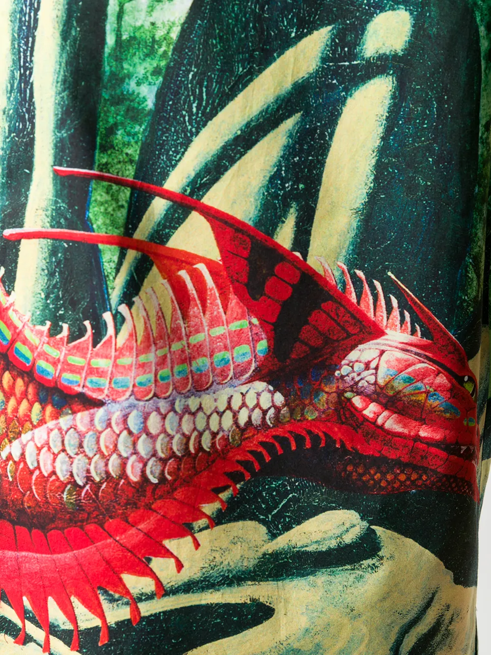 Valentino Dragon Print Short-sleeved Shirt In Green | ModeSens