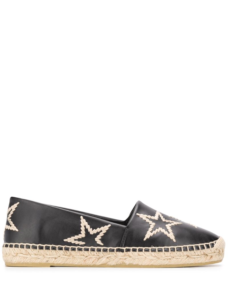 Shop Stella Mccartney Star Detail Espadrilles In Black