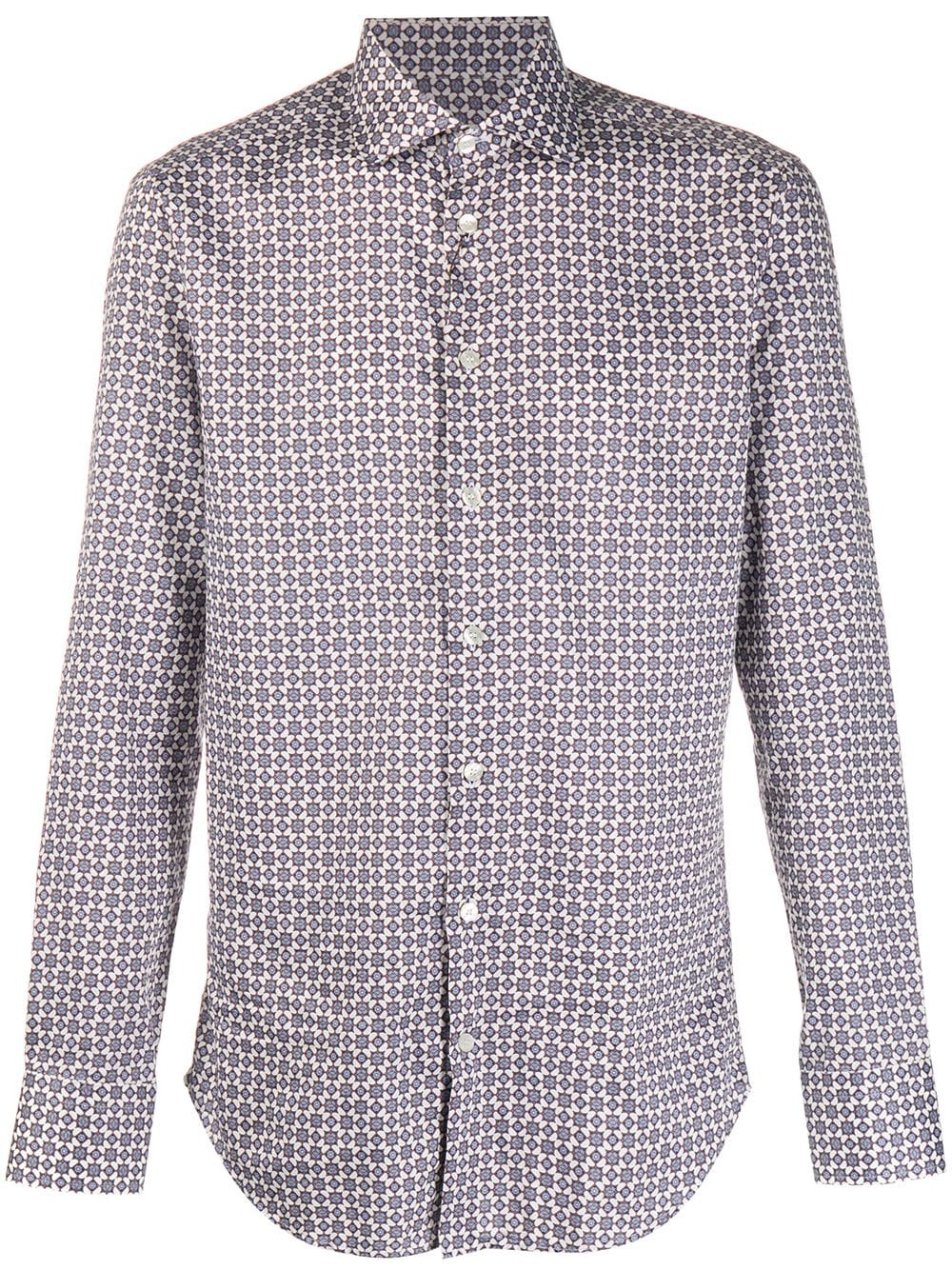 Shop Etro Geometric Print Shirt In White