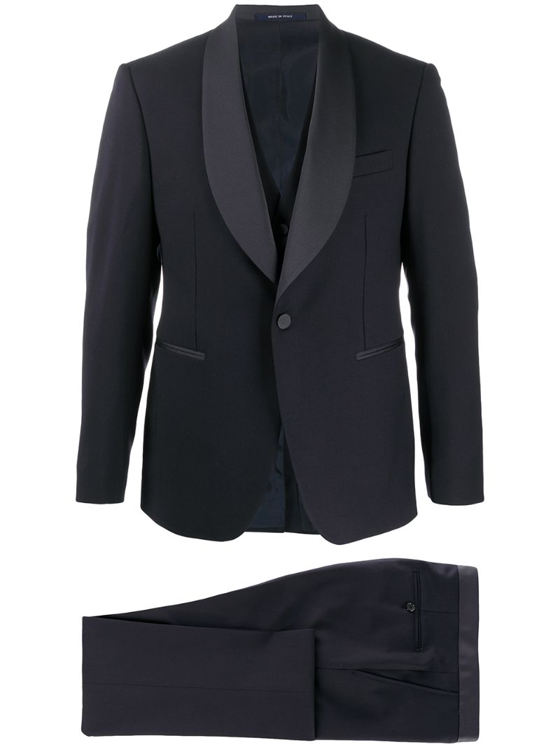 Shop Tagliatore Two-piece Dinner Suit In Blue