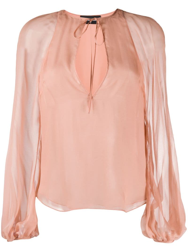 Dsquared2 Tie-neck Long-sleeved Blouse In Pink