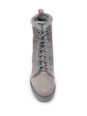 CASATI Combat Boots Pyrite Grey Sheepskin OUTER Rubber SOLE Suede 