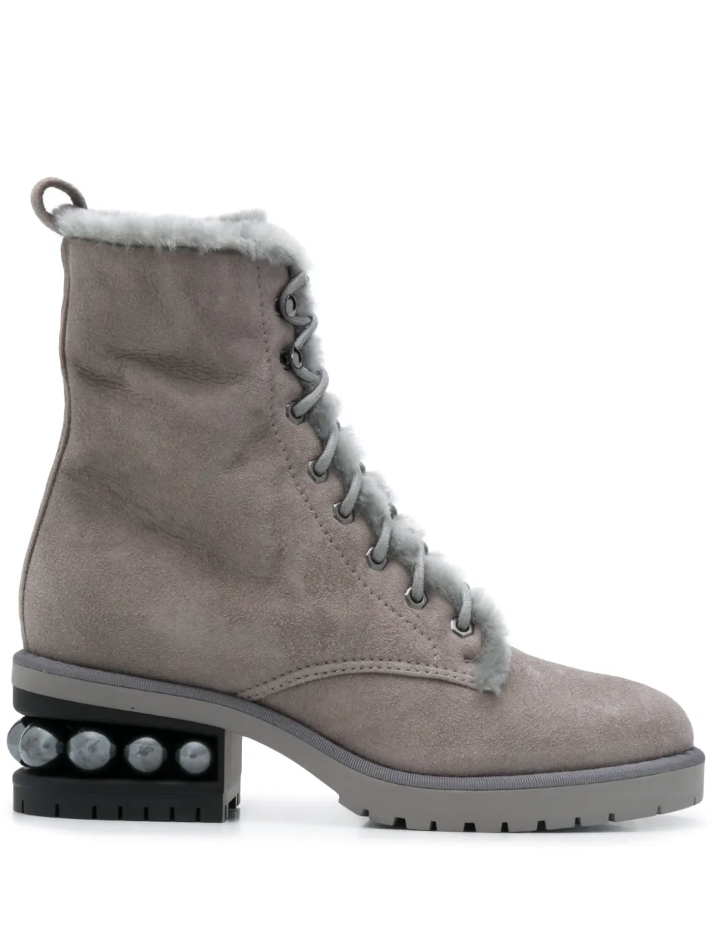 grey combat boots with heel