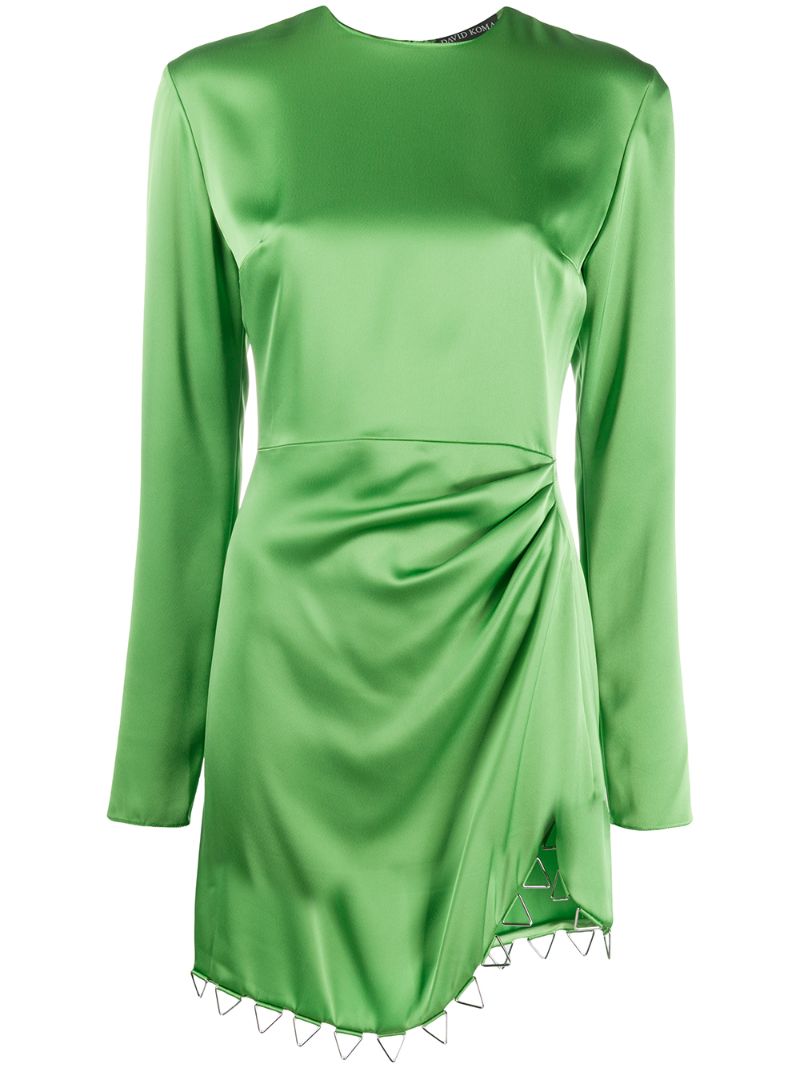 David Koma Asymmetric Cocktail Dress In Green
