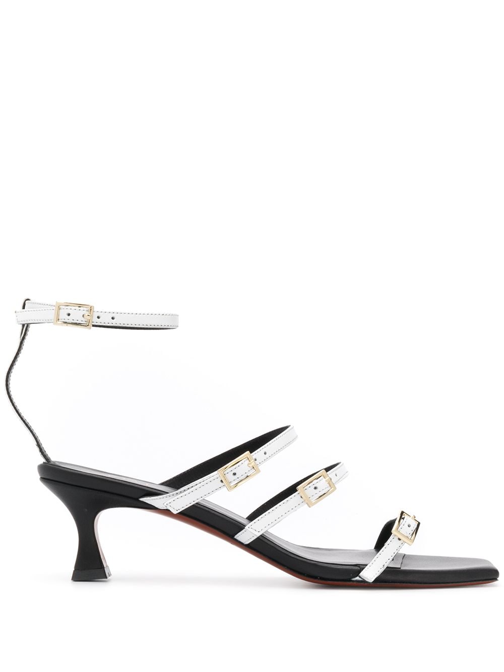 Manu Atelier Multi-strap Heeled Sandals In 白色